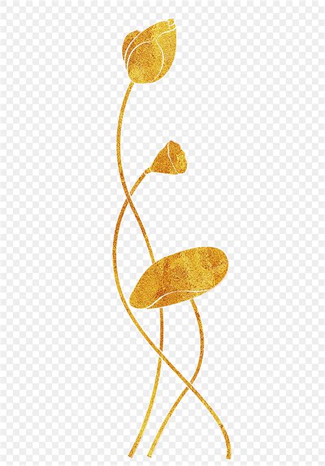 Golden Lotus White Transparent Golden Lotus Png Material Lotus