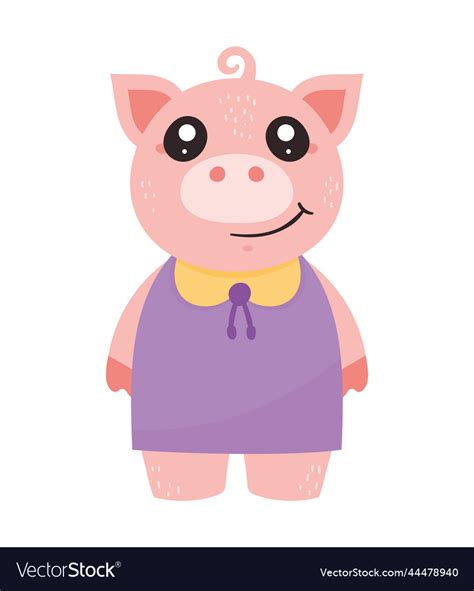 Cute Pig Kawaii Royalty Free Vector Image VectorStock