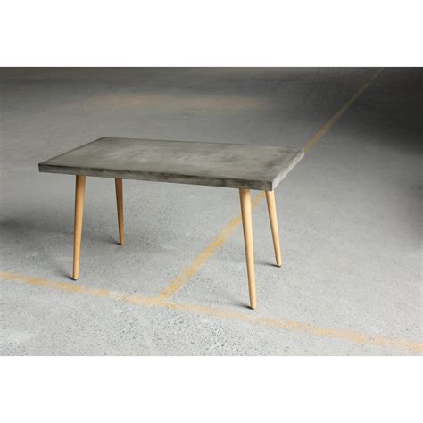 Table de salle à manger design avec plateau en béton de 65 mm et