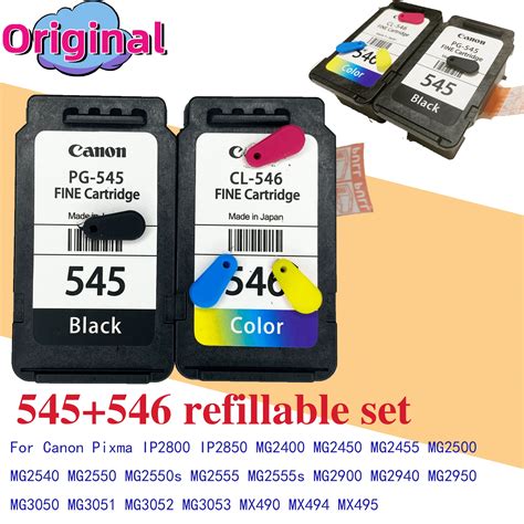 PG545 CL546 Compatible Refillable Ink Cartridge For Canon 545 546 Pixma