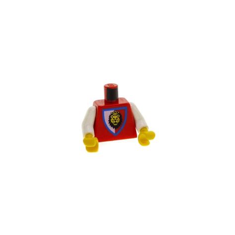 1 X Lego System Torso Oberkörper Figur Ritter Mann Castle Royal Knights Knight 4 Rot Wappen Löwe