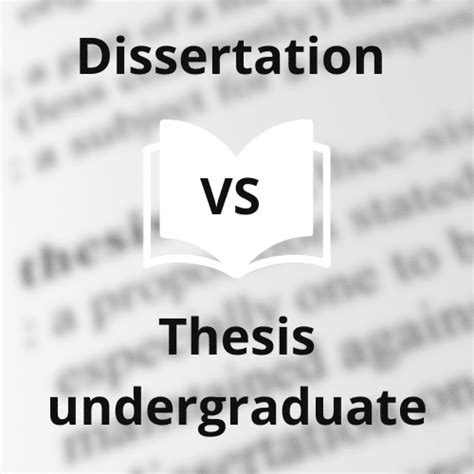 Dissertation Vs Undergraduate Thesis Mythesis Academy