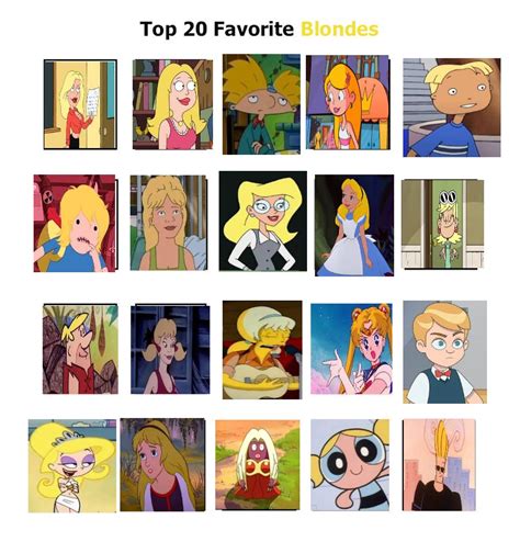 My Top 20 Favorite Blonde Haired Characters By Yahoosounding On Deviantart