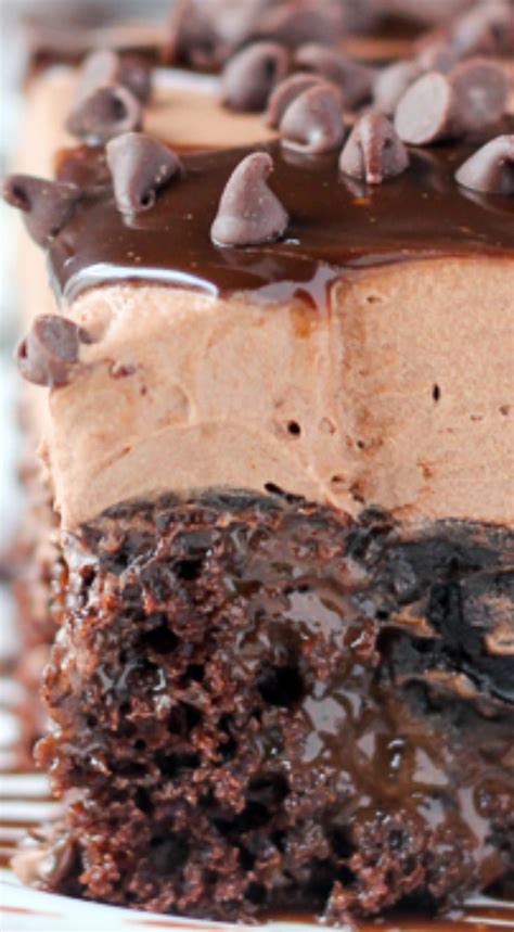 Triple Chocolate Poke Cake ~ This Mouthwatering Sinful Cake Is A Chocolate Cake Drenched In Hot