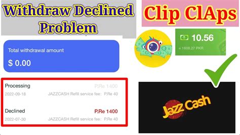 Clipclaps Withdrawal Declined Problem Solved Youtube