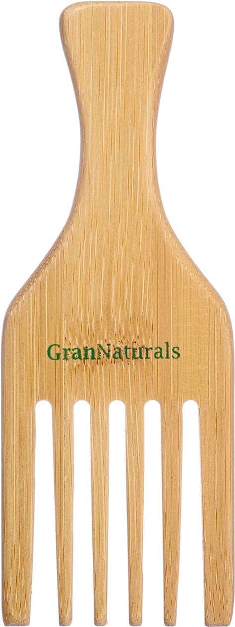 Grannaturals Wide Tooth Wooden Comb Afro Pick Natural Wood