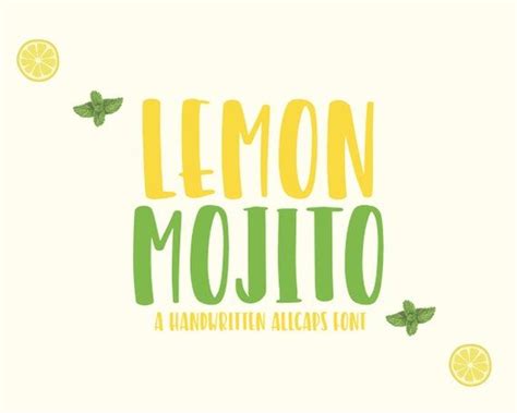 Lemon Mojito Handwritten Font Handwriting Font Otf Font Cute Font