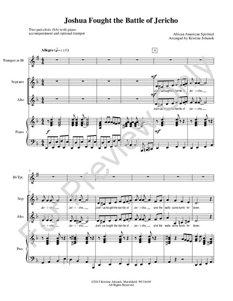 Joshua Fought the Battle of Jericho (SA ) by | J.W. Pepper Sheet Music