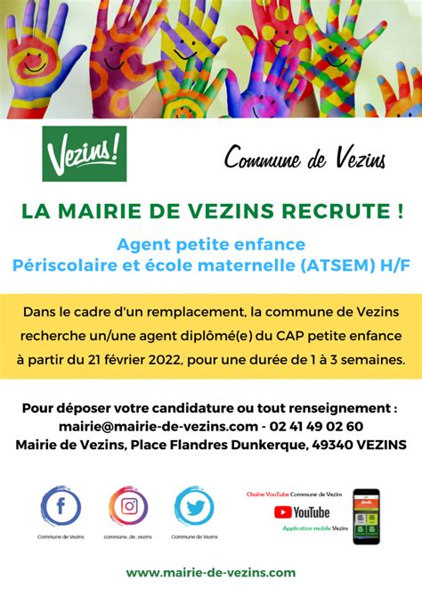 Recrutement Agent Petite Enfance Commune De Vezins