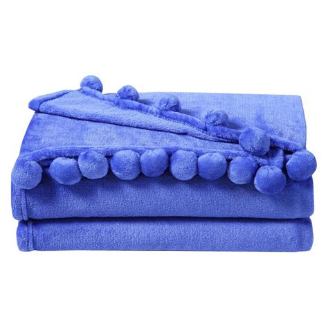 Vcny Tessa Plush Pom Pom Throw Pom Pom Throw Pom Pom Throw Blanket