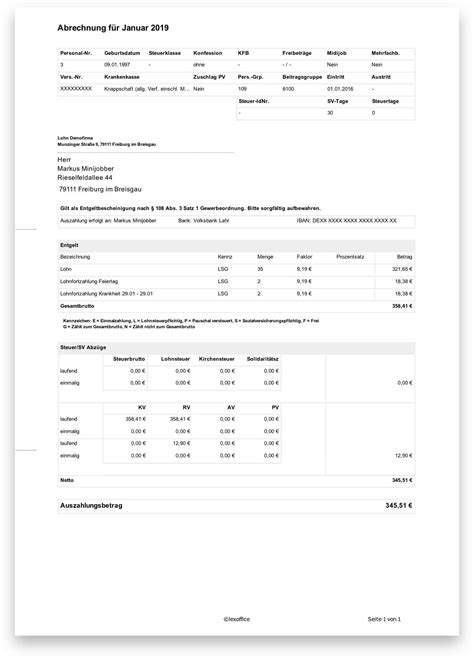 Muster Lohnabrechnung Lohnabrechnung Am Beispiel Erkl Rt