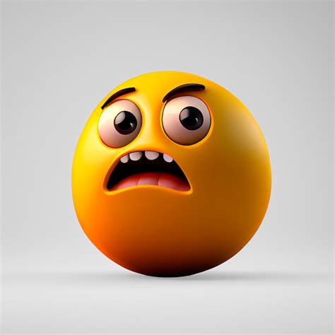 Premium Photo Yellow Emoji With Scared Face 3d Rendering