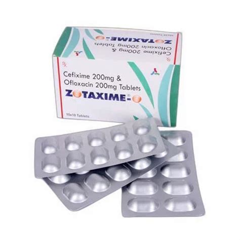 Cefixime Ofloxacin Tablets 200 Mg Packaging Size 10x10 At Best Price