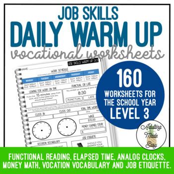 Job Skills Daily Warm Up Worksheets Level 3 TPT