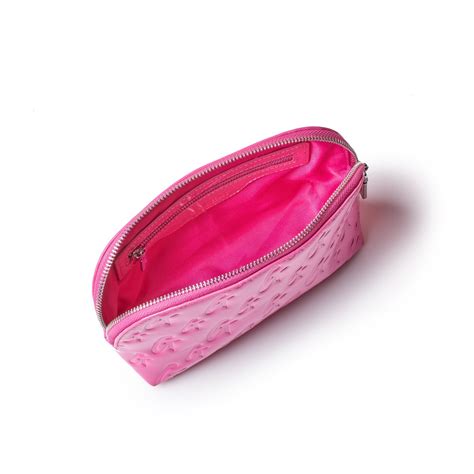 MONOGRAM COSMETIC POUCH MIRROR HOT PINK