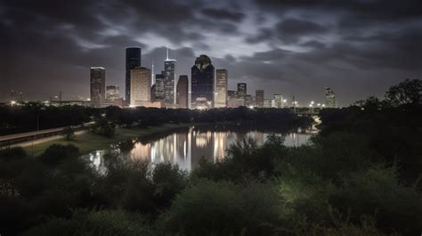 Night Skyline Houston At Backgrounds | JPG Free Download - Pikbest