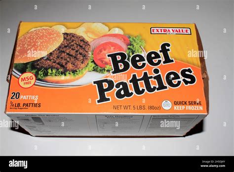 Extra Value Beef Patties Shot Closeup In A Box In Kansas Thats Bright