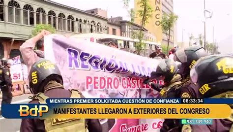 Manifestantes Llegaron Hasta Exteriores Del Congreso Durante Presentación De Aníbal Torres