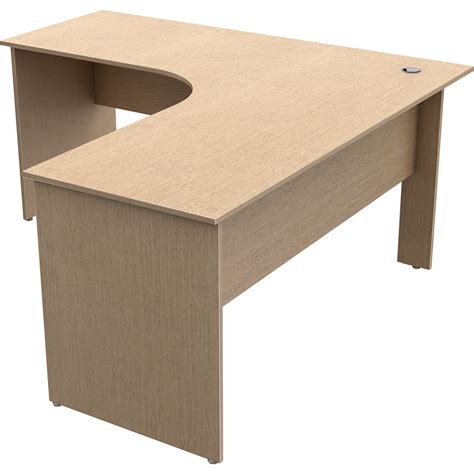 Mesa para Escritório L Curva Simples Vml1212ss2bp18n Pé Painel Carvalho