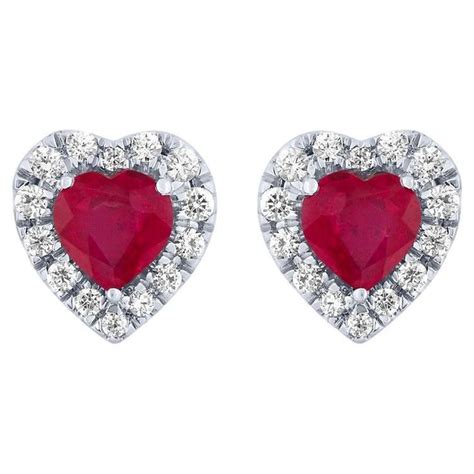 Ruby And Diamonds Earrings Aros De Oro Aros Oro Blanco