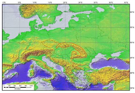 Europe Map With Mountains