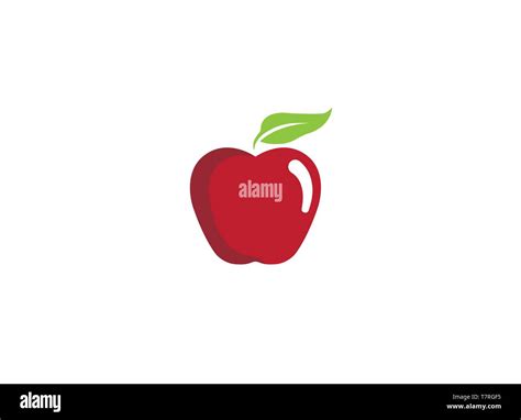 Red Apple With Green Leaf For Logo Design Stock Vector Image And Art Alamy