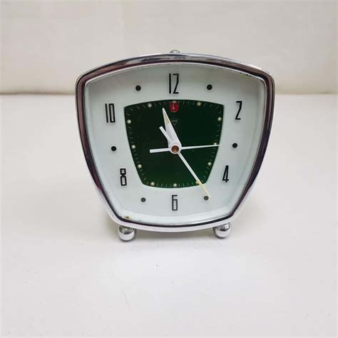 Vintage alarm clock green and white(s)