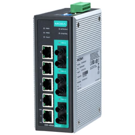 Moxa EDS 408A 3M ST Ethernet Switch 8 Port Managed 3 Multi Mode