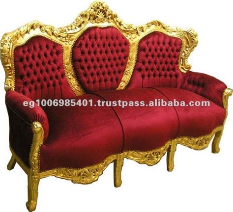 Baroque Red Velvet Sofa Antique French Reproduction Furnitureid