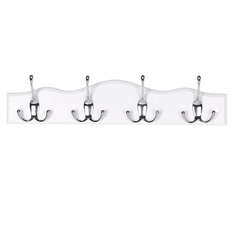 White Wavy 3 Hook Coat Rail Wilko