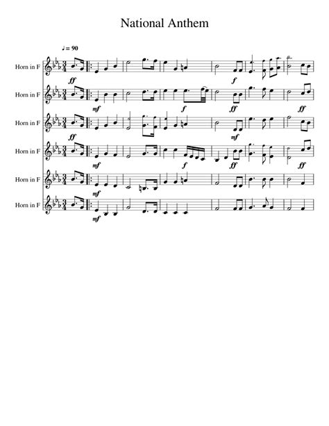 National Anthem Sheet Music For French Horn Download Free In Pdf Or Midi