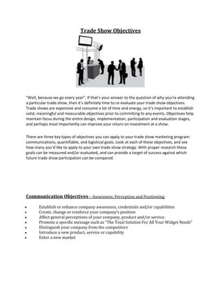 Trade Show Objectives Pdf