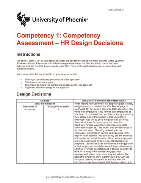 Strong Comp Hrdesign Decisions Orgcb V Competency Competency