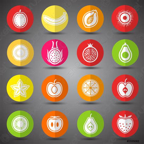 Fruits Icons Stock Vector 2555082 Crushpixel