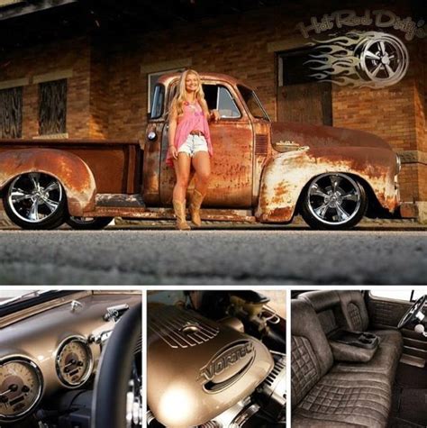 Slammed Chevy Hot Rat Street Rod Patina Pickup No Air Ride Bagged