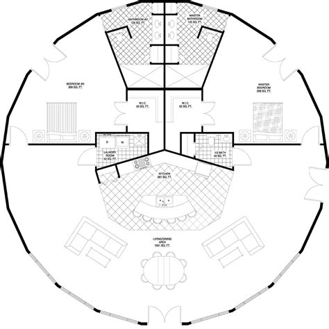 Round Open Floorplan Round House Plans House Plans Geodesic Dome Homes