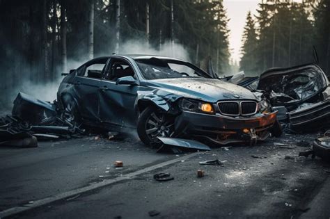 Premium Photo Car Accident Crash On The Road Beautiful Illustration