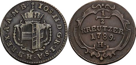 Habsburg Markgrafschaft Burgau 1 2 Kreuzer H Günzburg 1789 Josef II