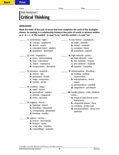 Holt Environmental Science Skills Worksheet Concept Review Printable Pdf Template