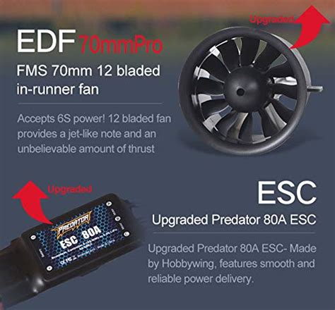 Fms Mm Ducted Fan Edf Yak V Red Super Scale Rc Airplane Jet S