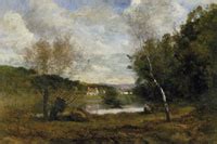 Jean Baptiste Camille Corot Breton Landscape A Gate In The Shade Of