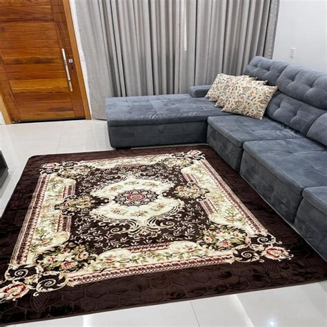 Tapete Sala Veludo Estampado Tipo Indiano 200 X 150 Oferta Pelo Baixo