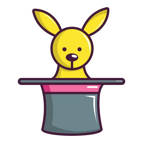 Cute Bunny Rabbit In Magic Hat Icon Cartoon Style 15107572 Vector Art