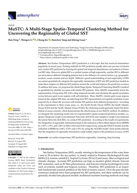 PDF MuSTC A Multi Stage SpatioTemporal Clustering Method For