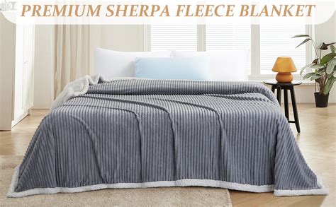 Shilucheng Sherpa Fleece Blanket Queen Size For Bed Thick