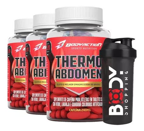 3x Thermo Abdomen 120 Cápsulas Body Action Queimador Gordura