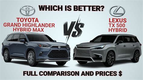 2024 Toyota Grand Highlander Hybrid Max Vs 2024 Lexus TX500h YouTube