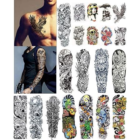 Amazon Full Arm Temporary Tattoos Sheets And Half Arm Shoulder