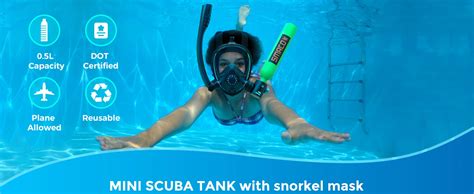 Smaco K Full Face Snorkel Mask With Mini Scuba Tank For Snorkeling Re