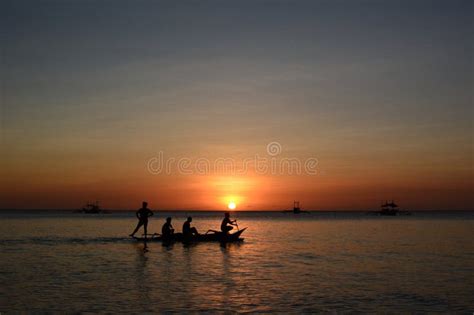 Fishing Boat at Sunset. Boracay Island. Aklan. Western Visayas ...